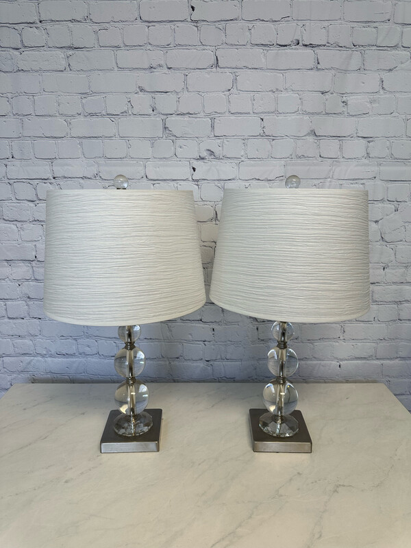 Stacked Glass Ball Lamp - Set Of 2