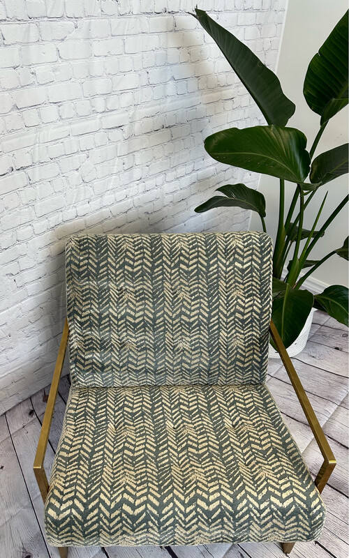 Blue Trucker Accent Chair