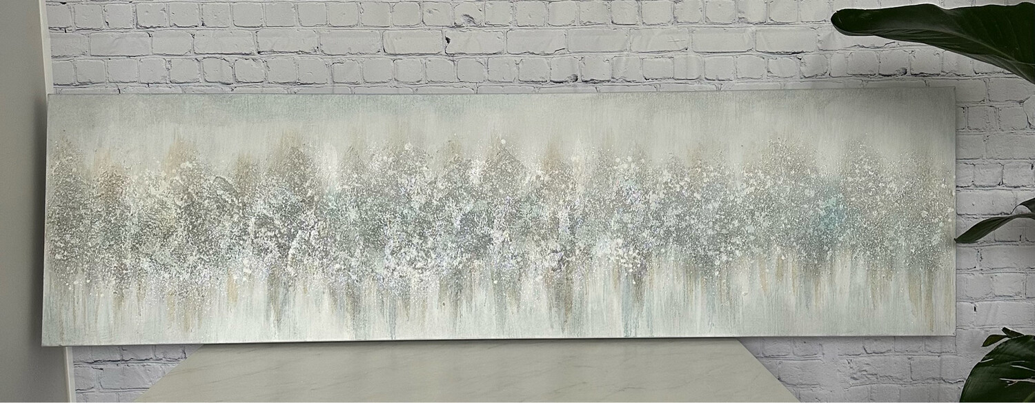 Large Grey/Silver/Beige Abstract Canvas