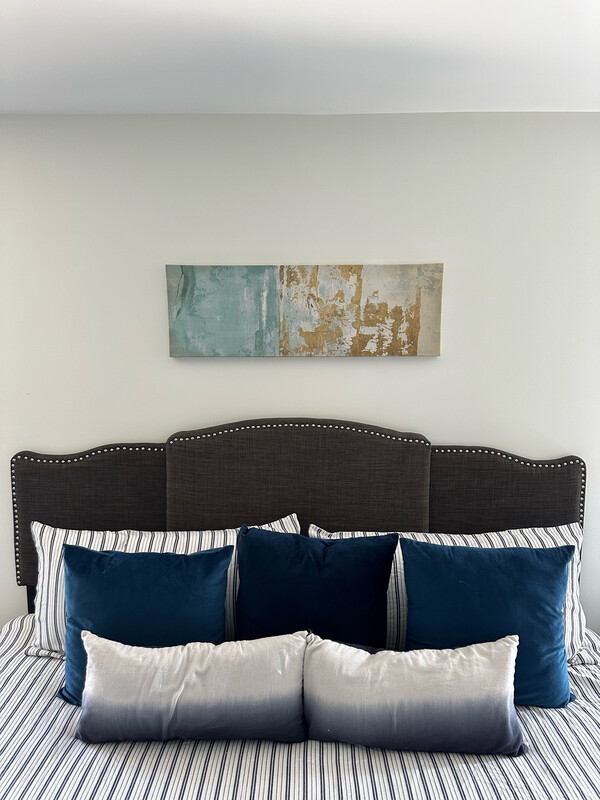 Dark Grey Fabric Headboard - King