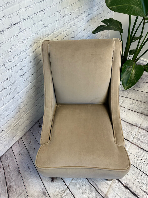 Beige Suede Accent Chair
