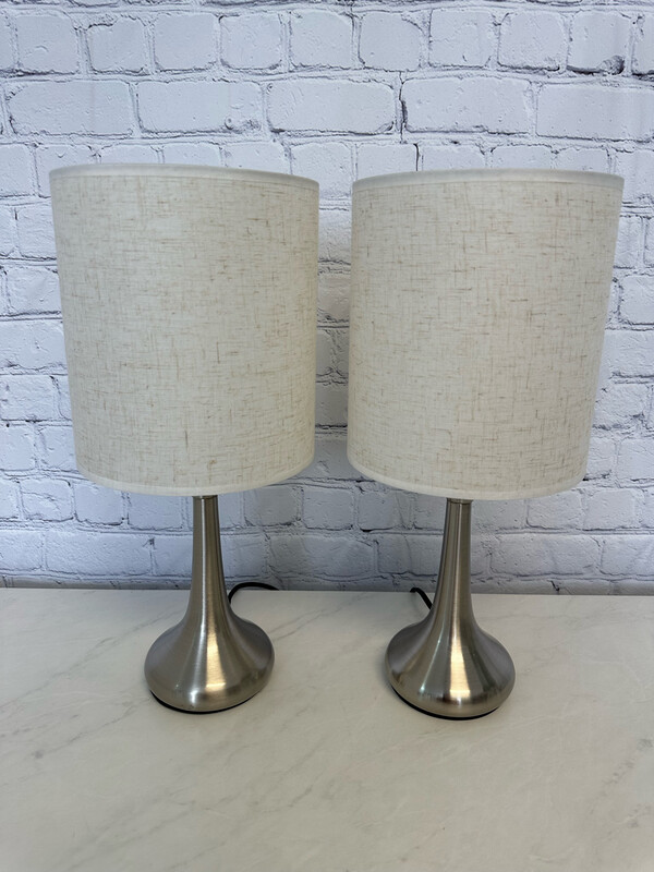 Brushed Nickel Tear Drop Lamp - Set Of 2