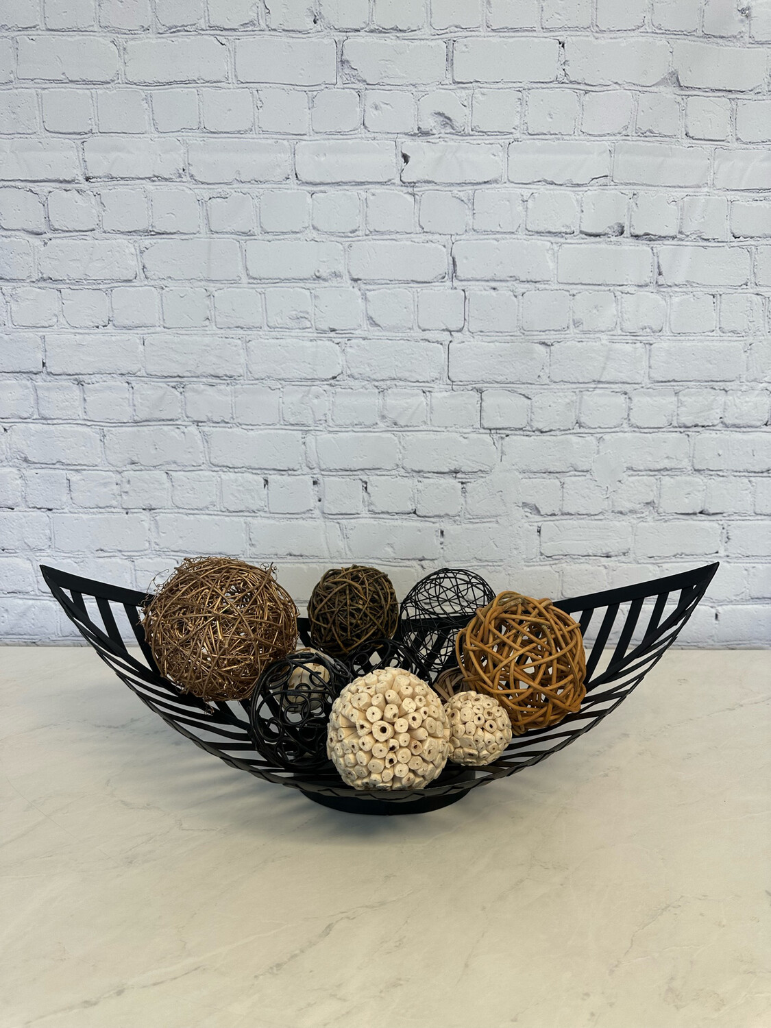 Matte Black Leaf Decor Bowl