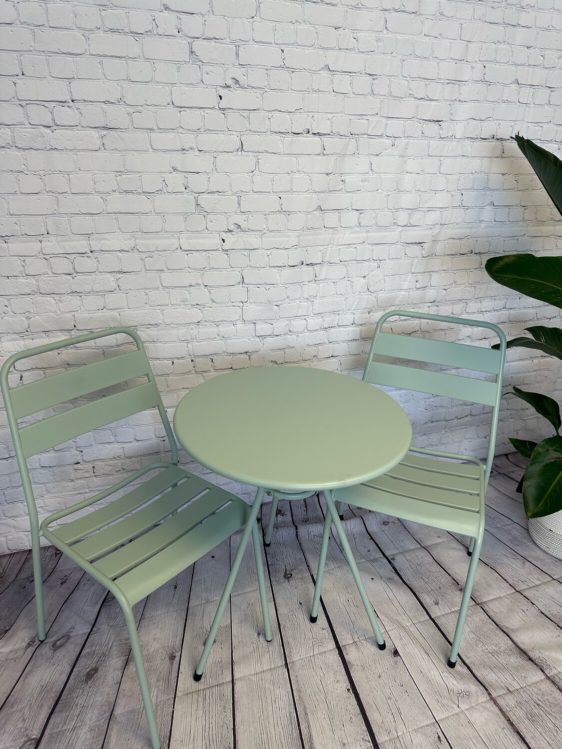 Teal Patio Table & Chairs - Set Of 3