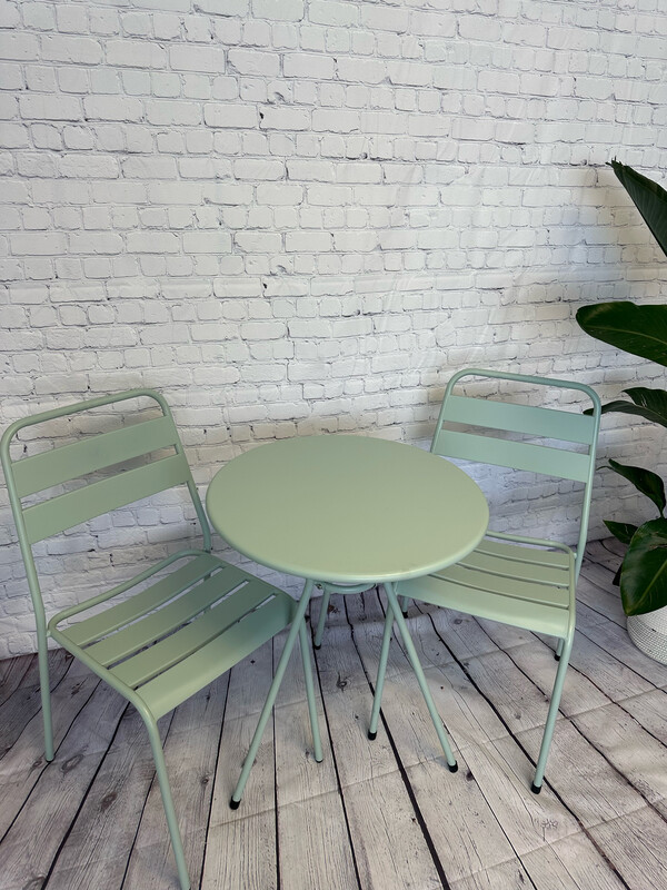 Teal Patio Table & Chairs - Set Of 3