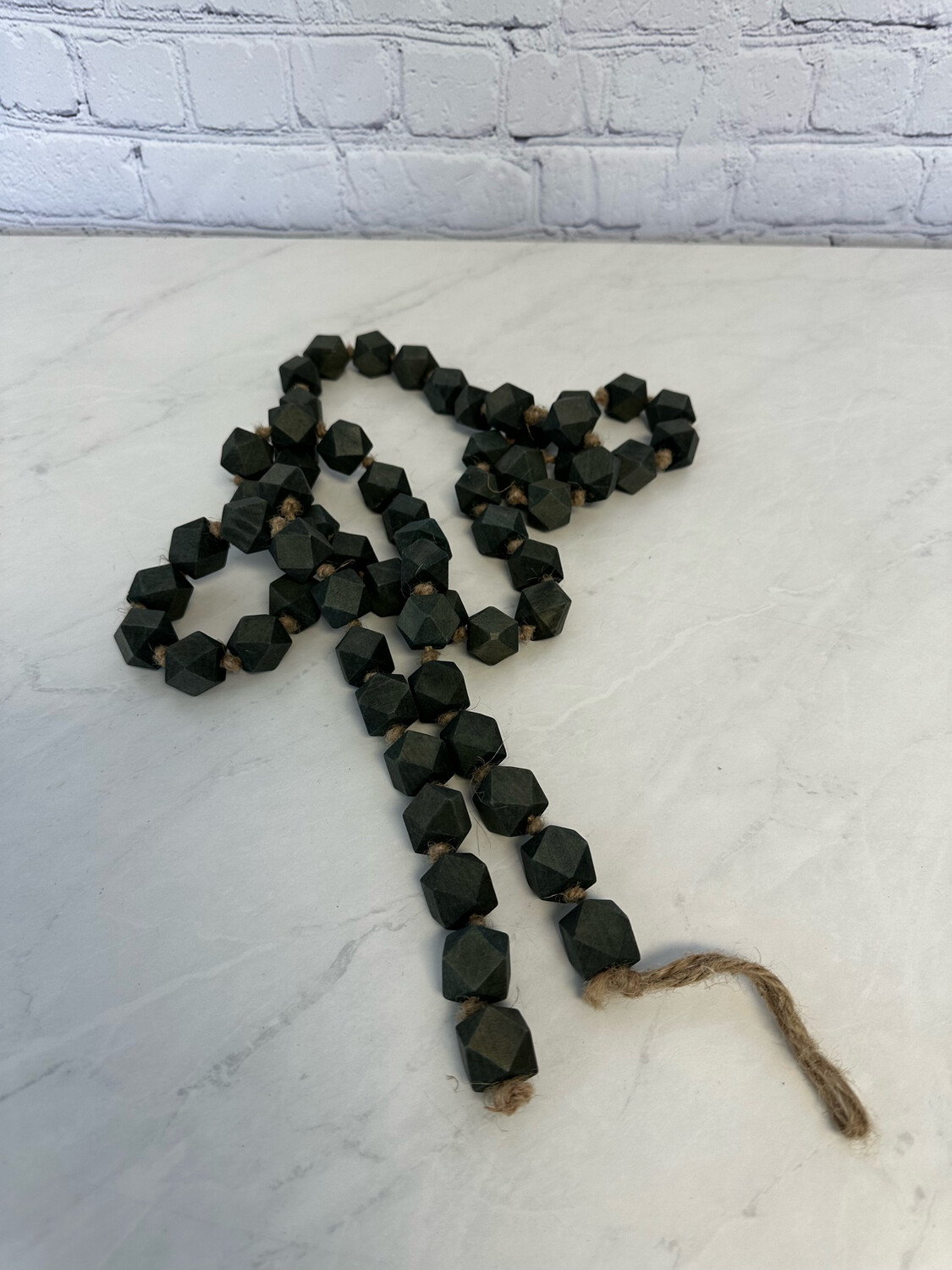 Dark Grey Geometric Table Beads