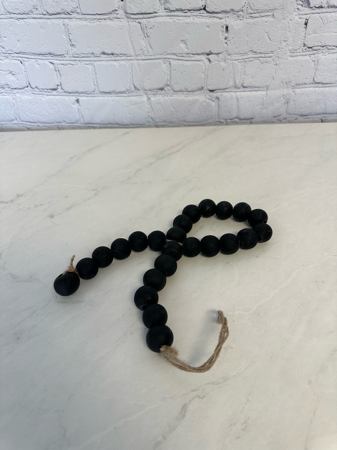 Chunky Black Marble Table Beads