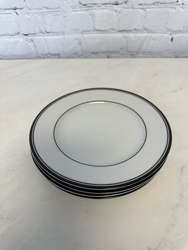 White & Black Side Plate - Set Of 2