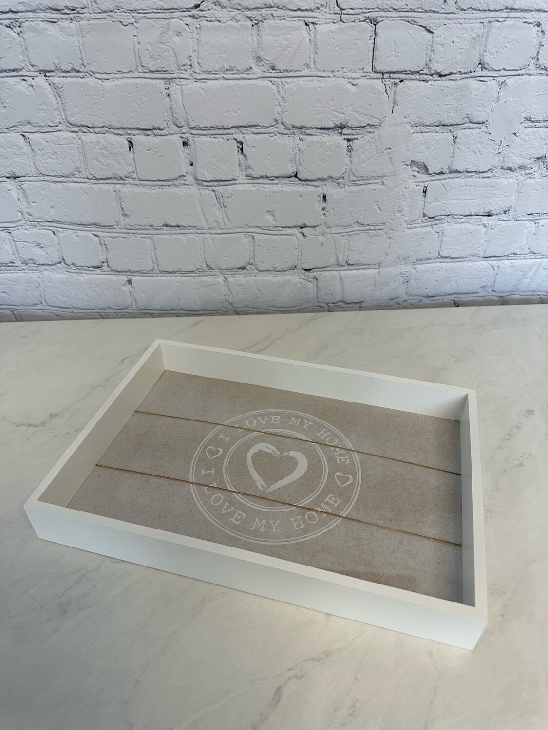 I Love My Home Wood Tray