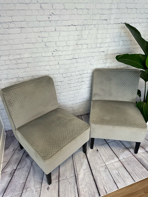 Grey Suede Accent Chair - Set Of 2