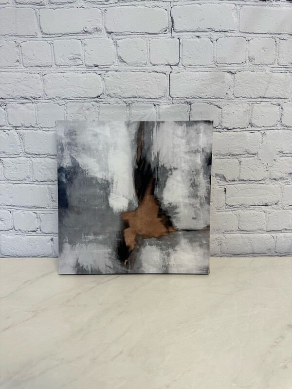 White/Grey/Brown/Black Abstract Canvas