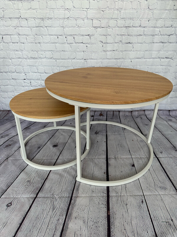 Wood Top Nesting Coffee Table - Set Of 2