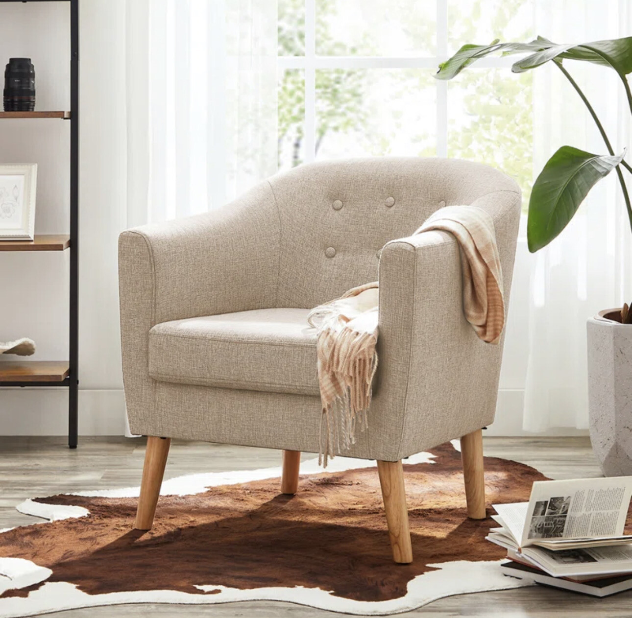 Sand Tufted Club Chair - Set Of 2