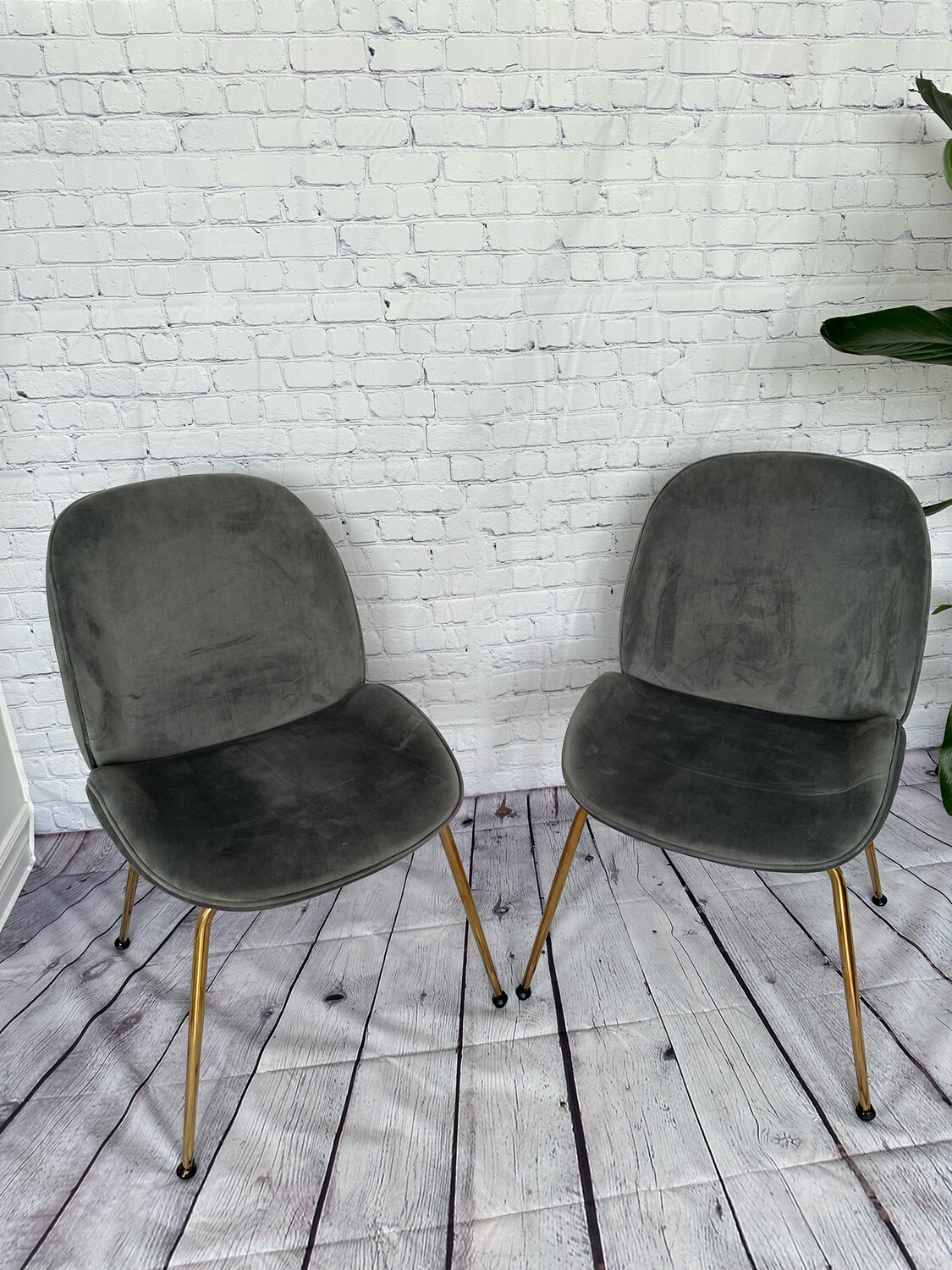 Grey Velvet Dining Chair - Set Of 6