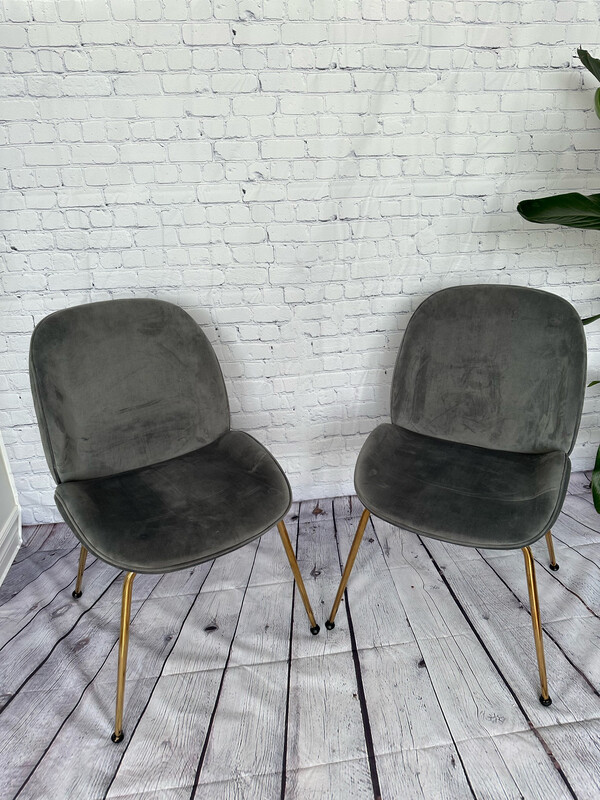 Grey Velvet Dining Chair - Set Of 6