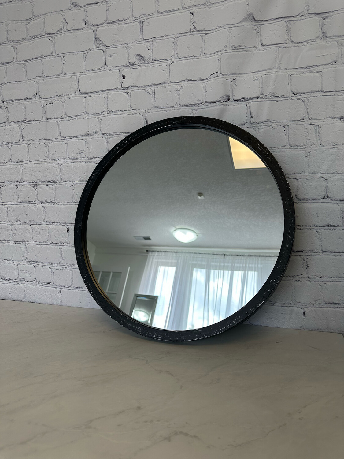 Black Brushed Metal Mirror