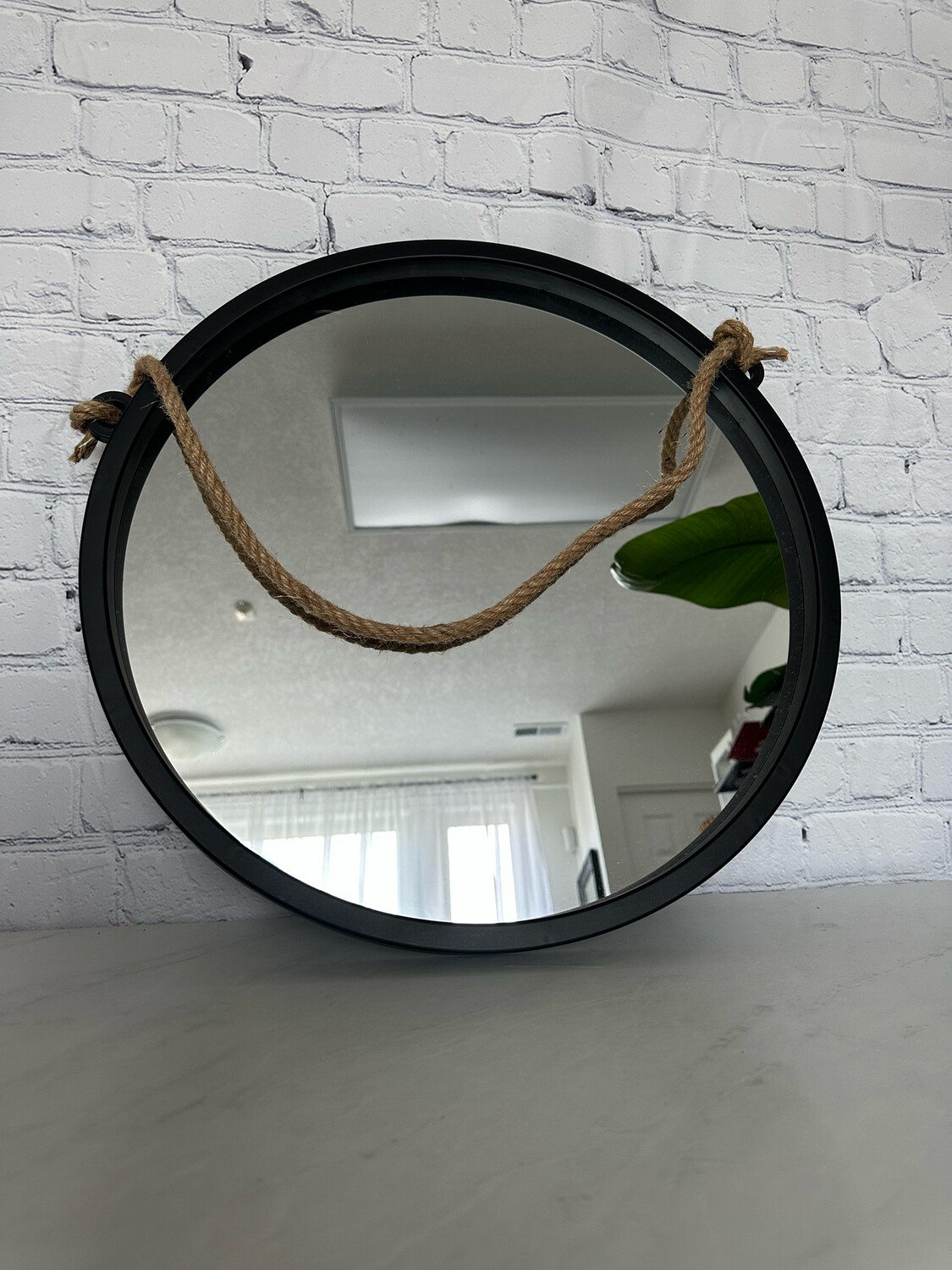 Black Plastic Rope Mirror