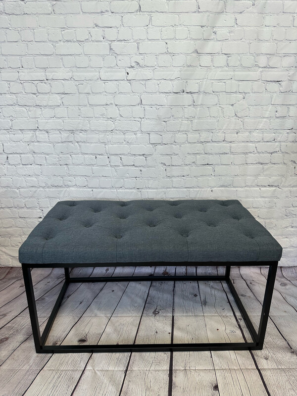 Blue Tufted Bench