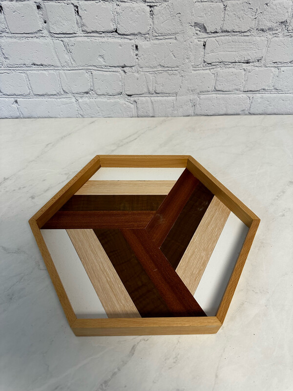 Small Hexagon Decorative Wooden Tray