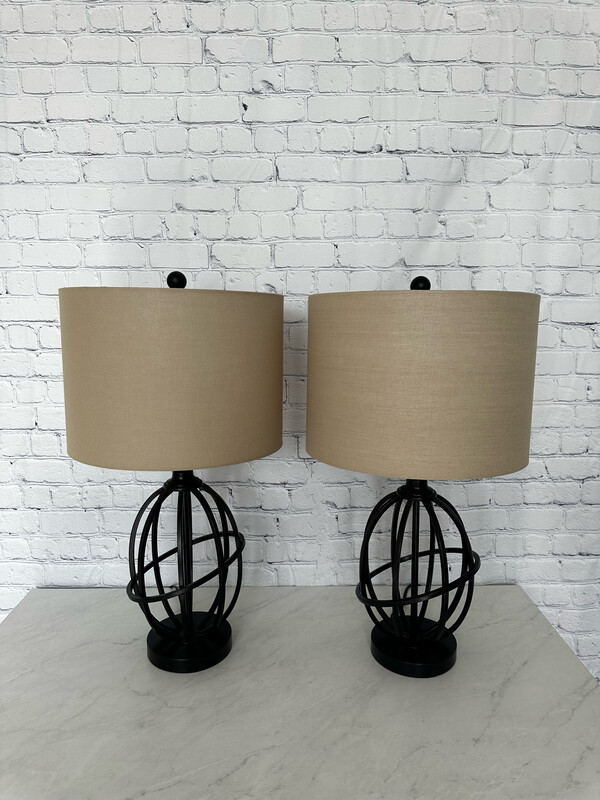 Black Metal Lamp - Set Of 2