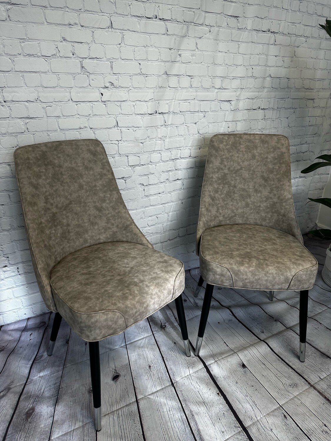 Modern Grey Leather Dining Chair - Set Of 4