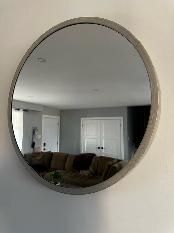 Grey Circle Mirror