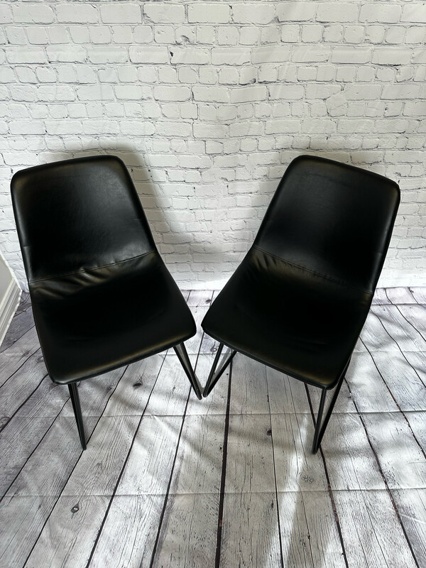 Black Leather Dining Chair - Set Of 4