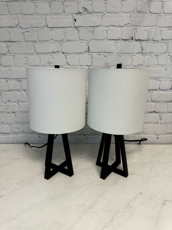Small Black Metal Lamp - Set Of 2