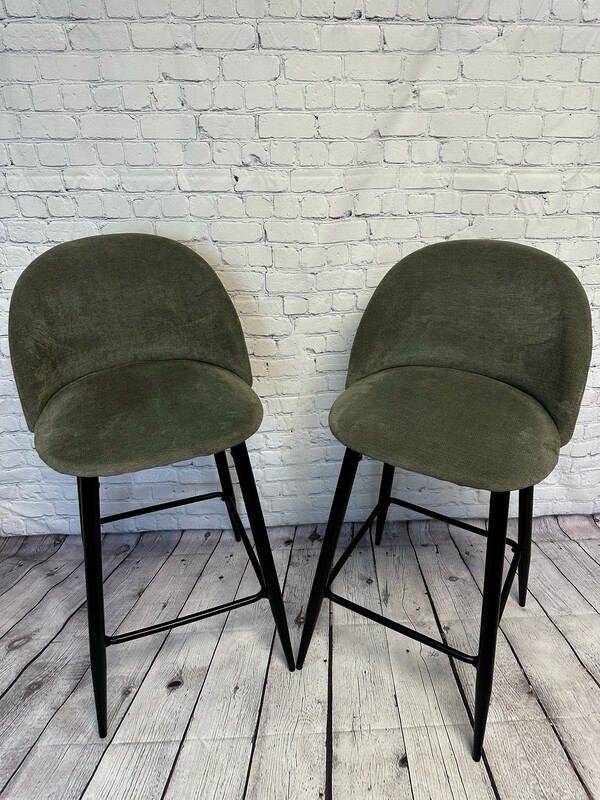 Medium Grey & Black Metal COUNTER Stool - Set of 2