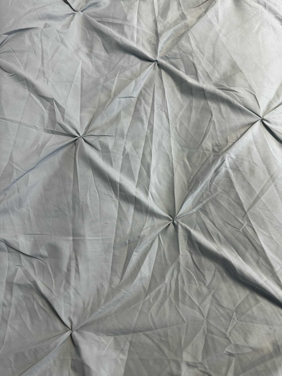 Queen Bedding - Light Grey/Teal Pleated Duvet w/ 2 Cases