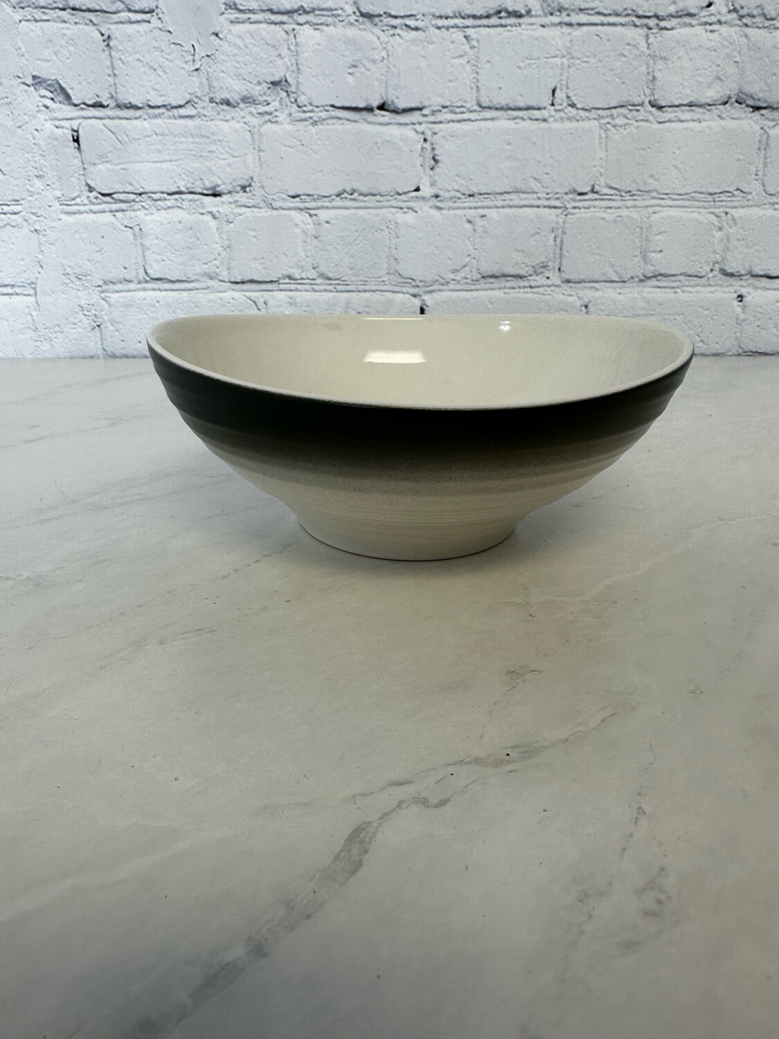 White & Grey Swirl Ombré Bowl - Set Of 2