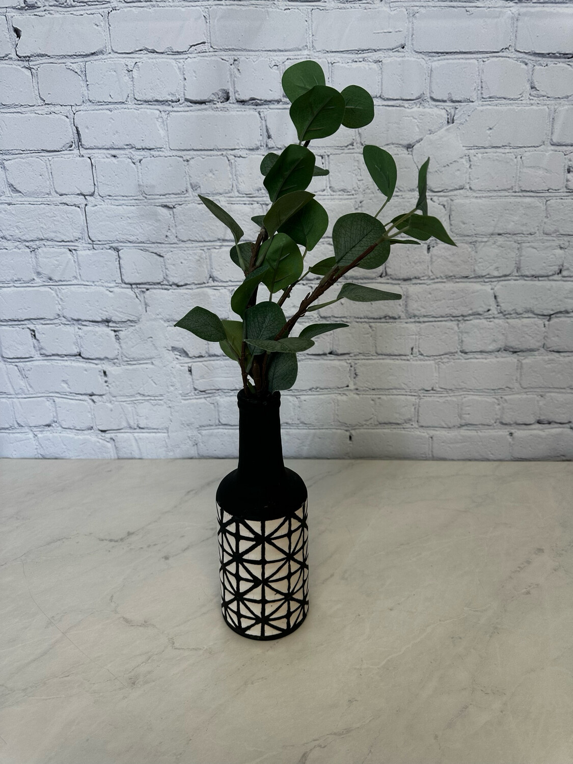 Black & White Patterned Vase