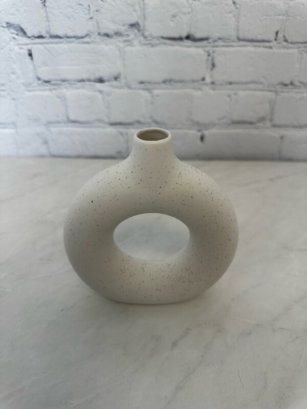 Small White Circle Vase