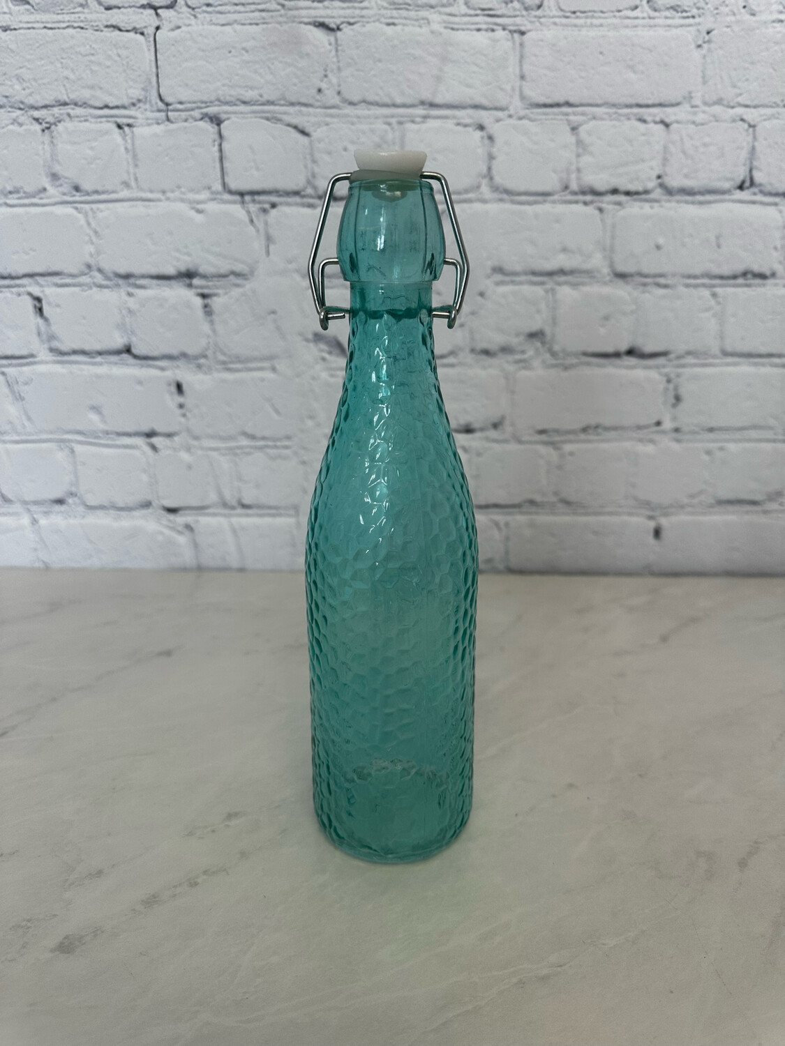 Turquoise Glass Bottle w/ Cork Top