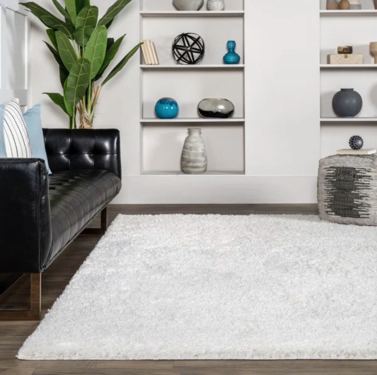 Shag Off White Rug 8x11
