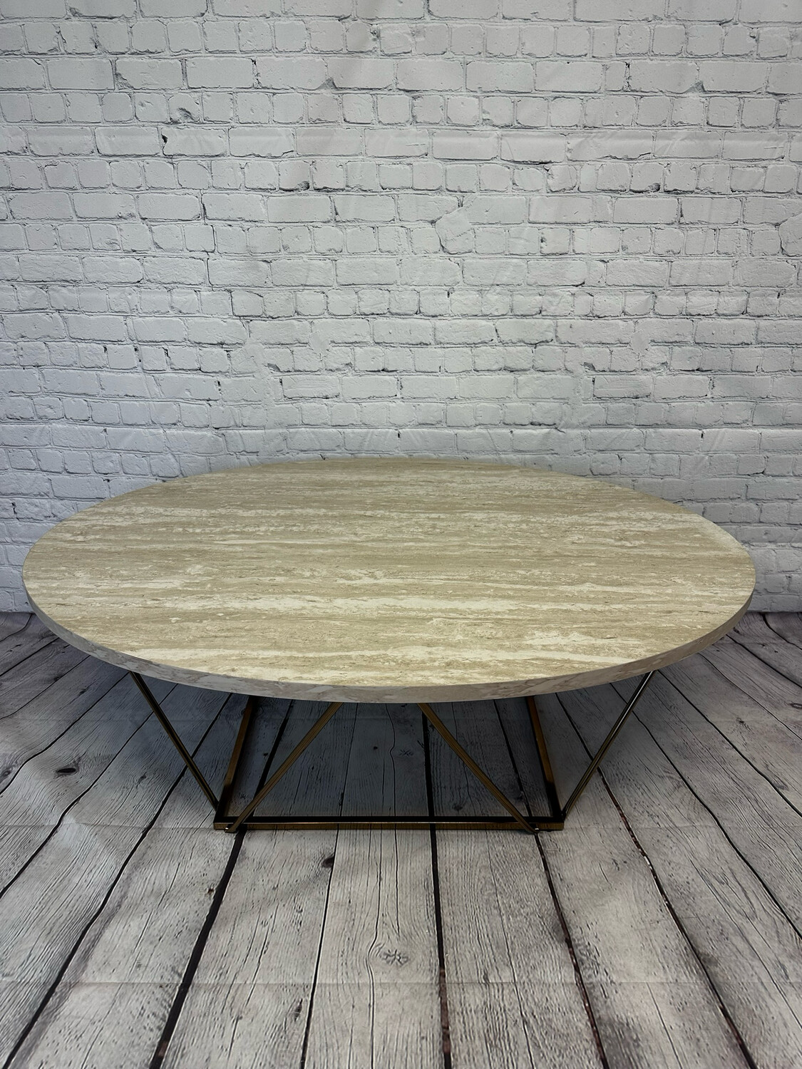 Grey & White Faux Marble Coffee Table