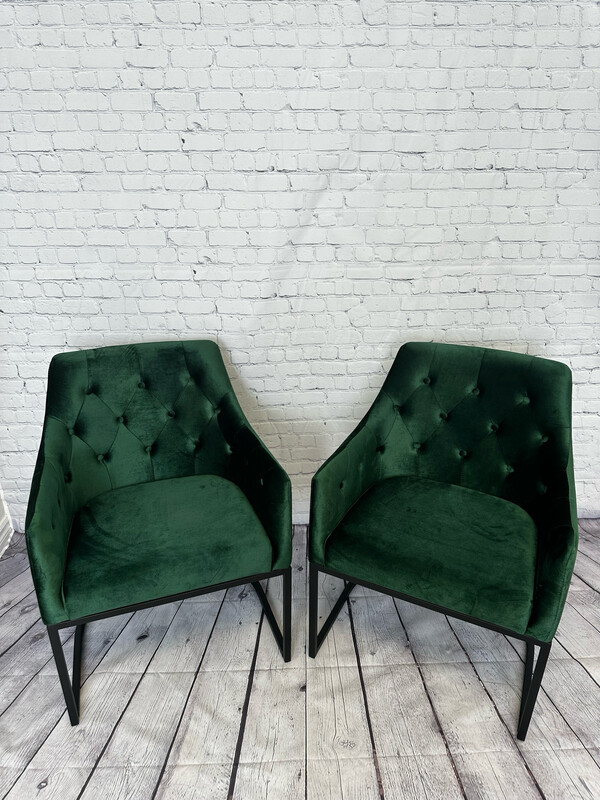 Emerald Green Velvet Accent Chair - Set Of 2