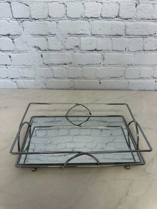 Rectangle Silver Mirrored Tray