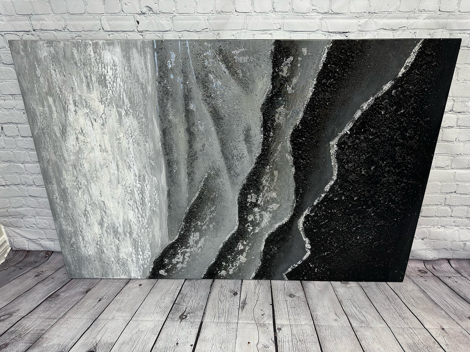 Black & Silver Textured Canvas