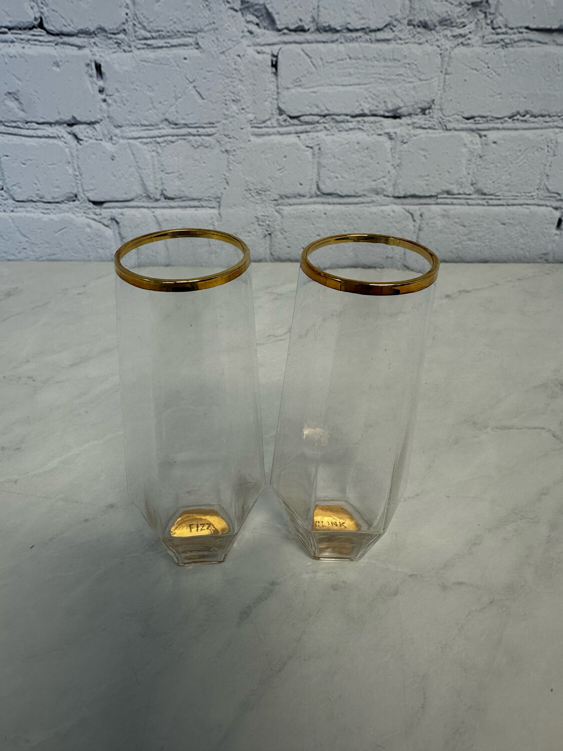Champagne Flute w/ Gold Rim - Set Of 2