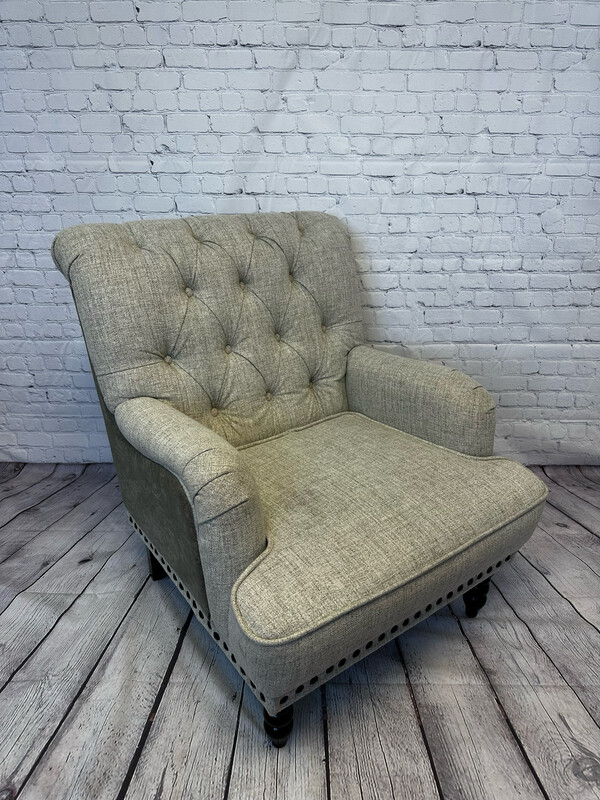 Light Grey Tufted Accent Chair