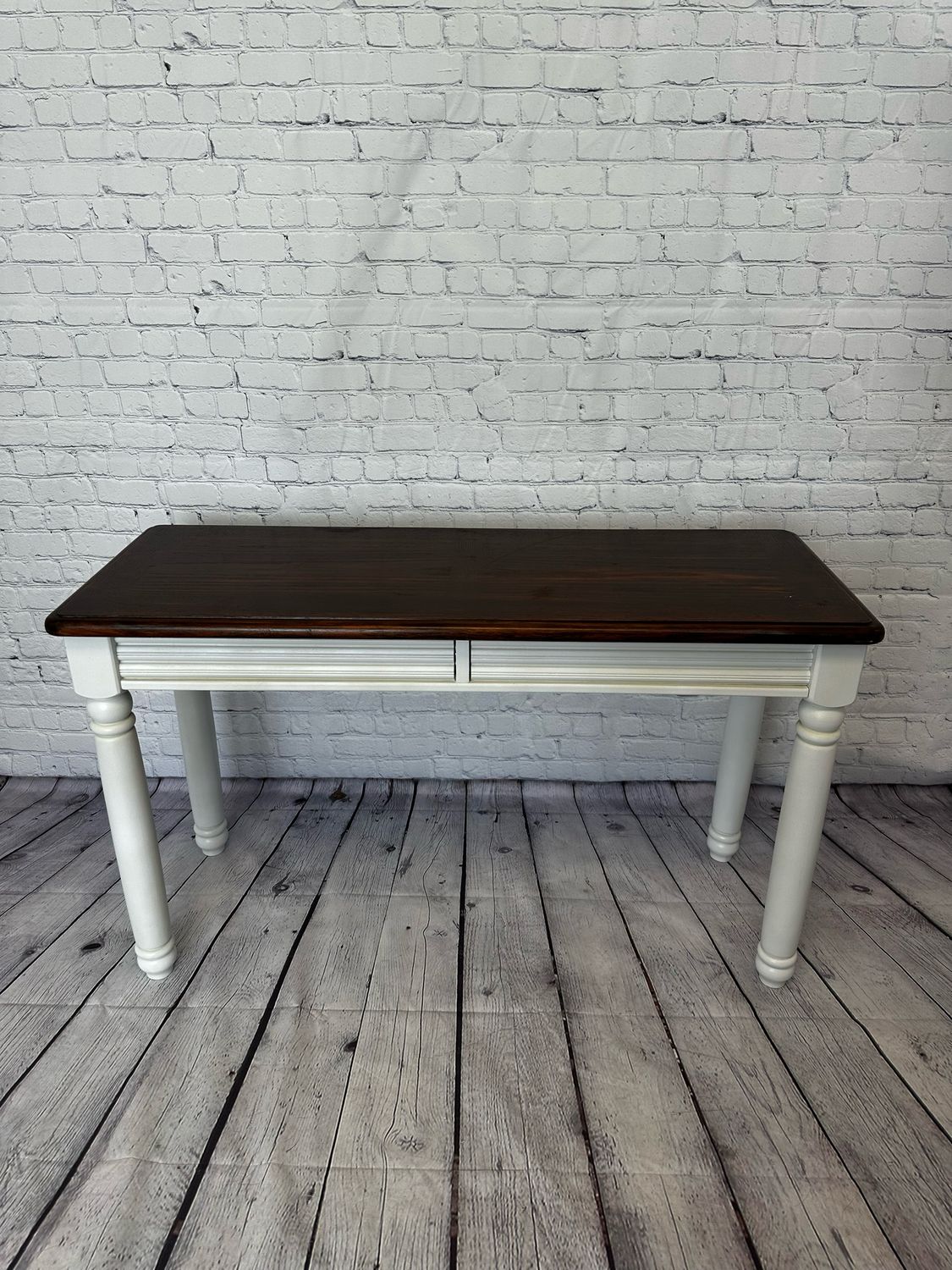 White & Brown Wooden Console Table
