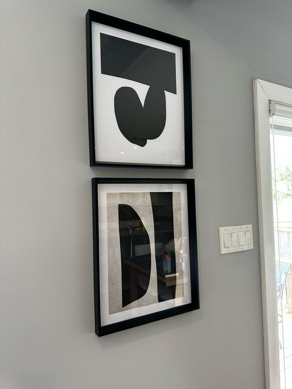 Black & White Abstract Framed Canvas - Set Of 2