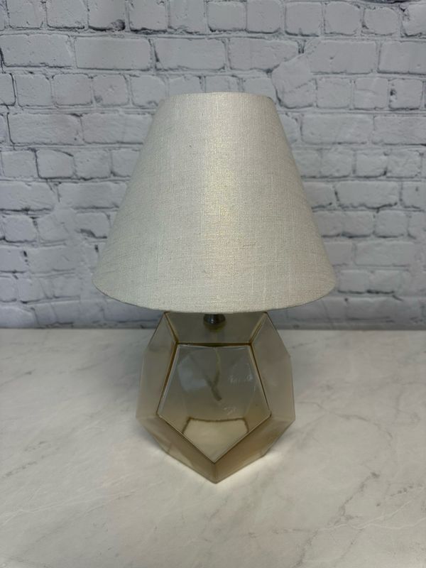 Single Gold Hue Glass Geometric Lamp