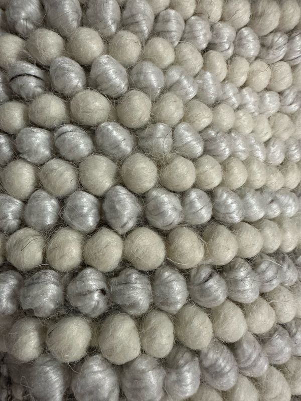 White & Grey Woven Rug 8x10