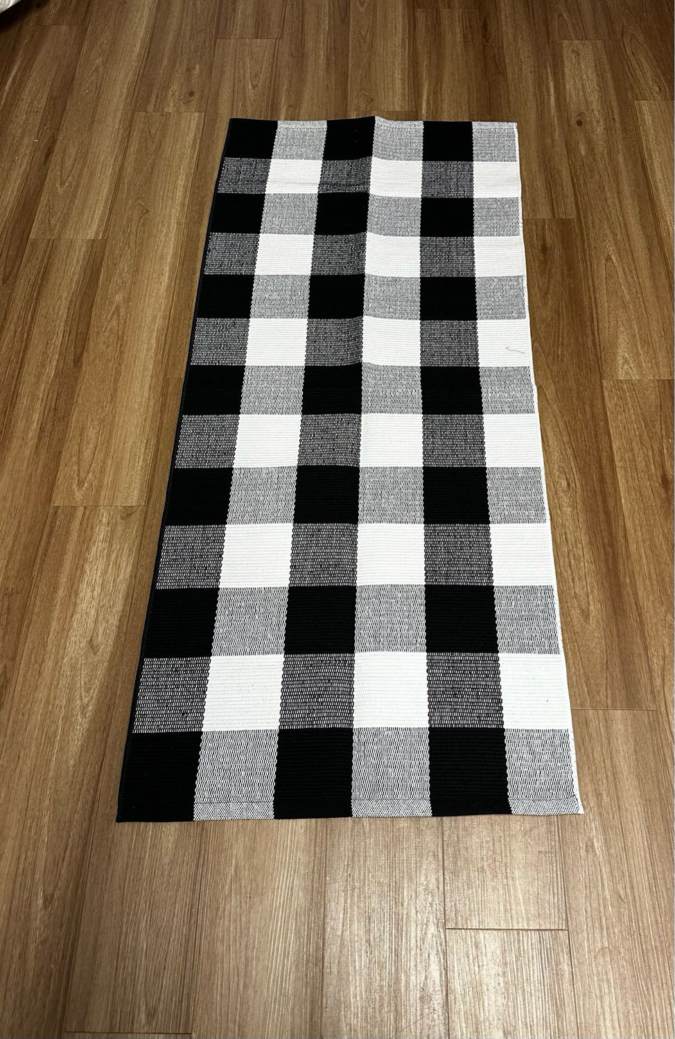 Black & White Checkered Rug 2x4.5