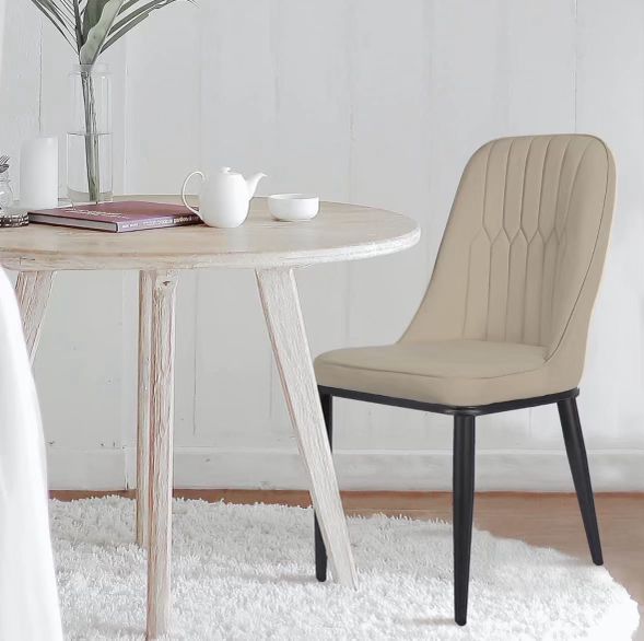 Beige Leather Dining Chair - Set Of 4