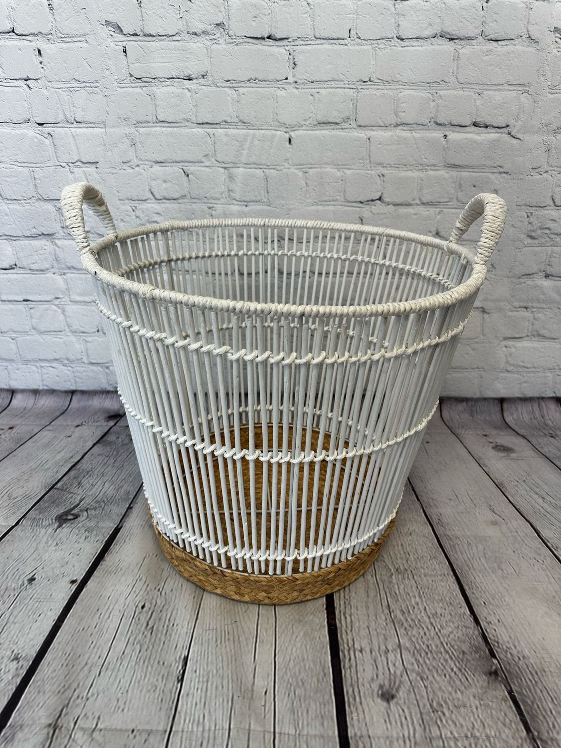 Large White Floor Basket