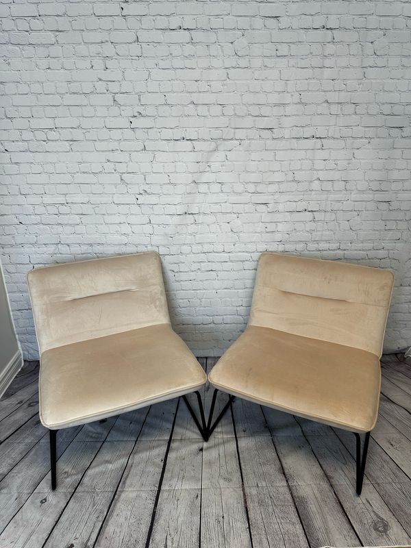 Tan Velvet Reclining Accent Chair - Set Of 2
