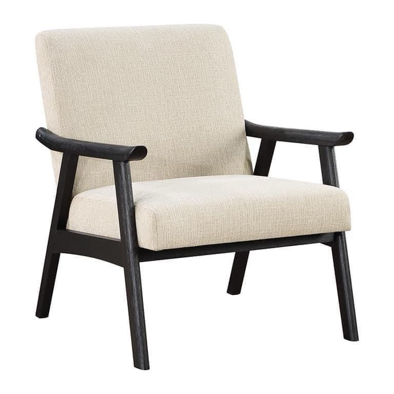 Beige Upholstered Accent Chair